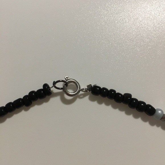 VSCO Black Glass Bead Volcanic Ash Necklace/Choker - Picture 6 of 6